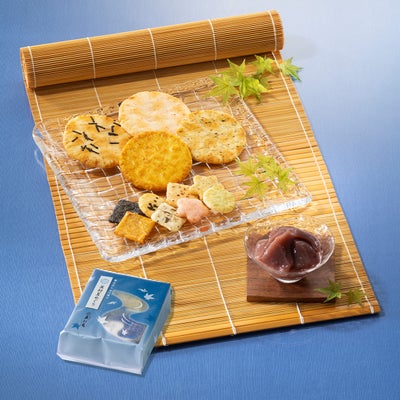 【夏季限定】人気お煎餅と水羊羹詰め合わせ「夏めぐり 詰め合わせ袋」 (米菓5袋＋涼菓2個)